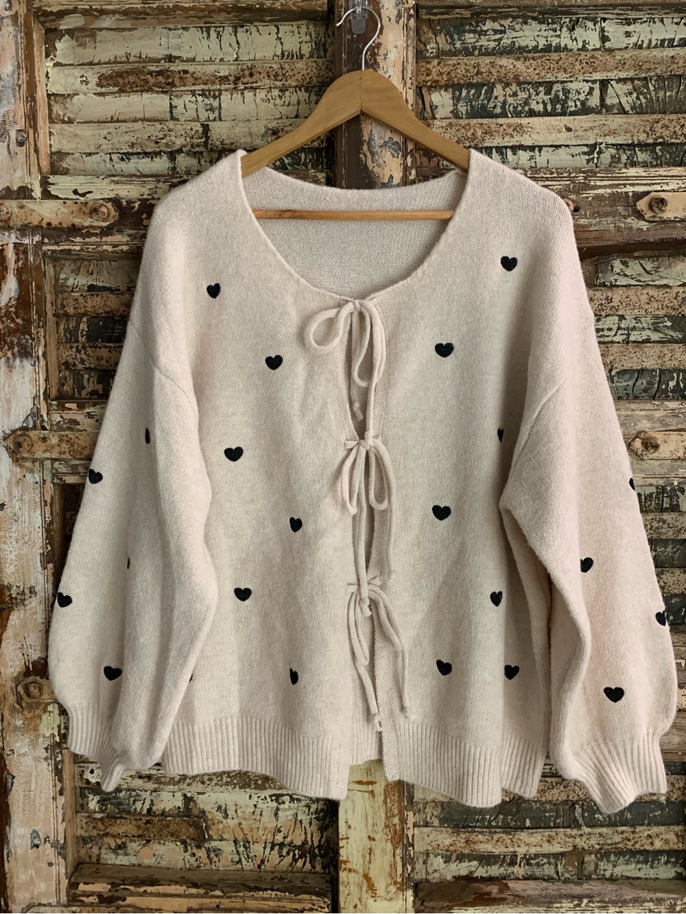Cosy Joli Shein Apricot Heart Tie-Front Cardigan Sweater Coquette Plus Size, 0X